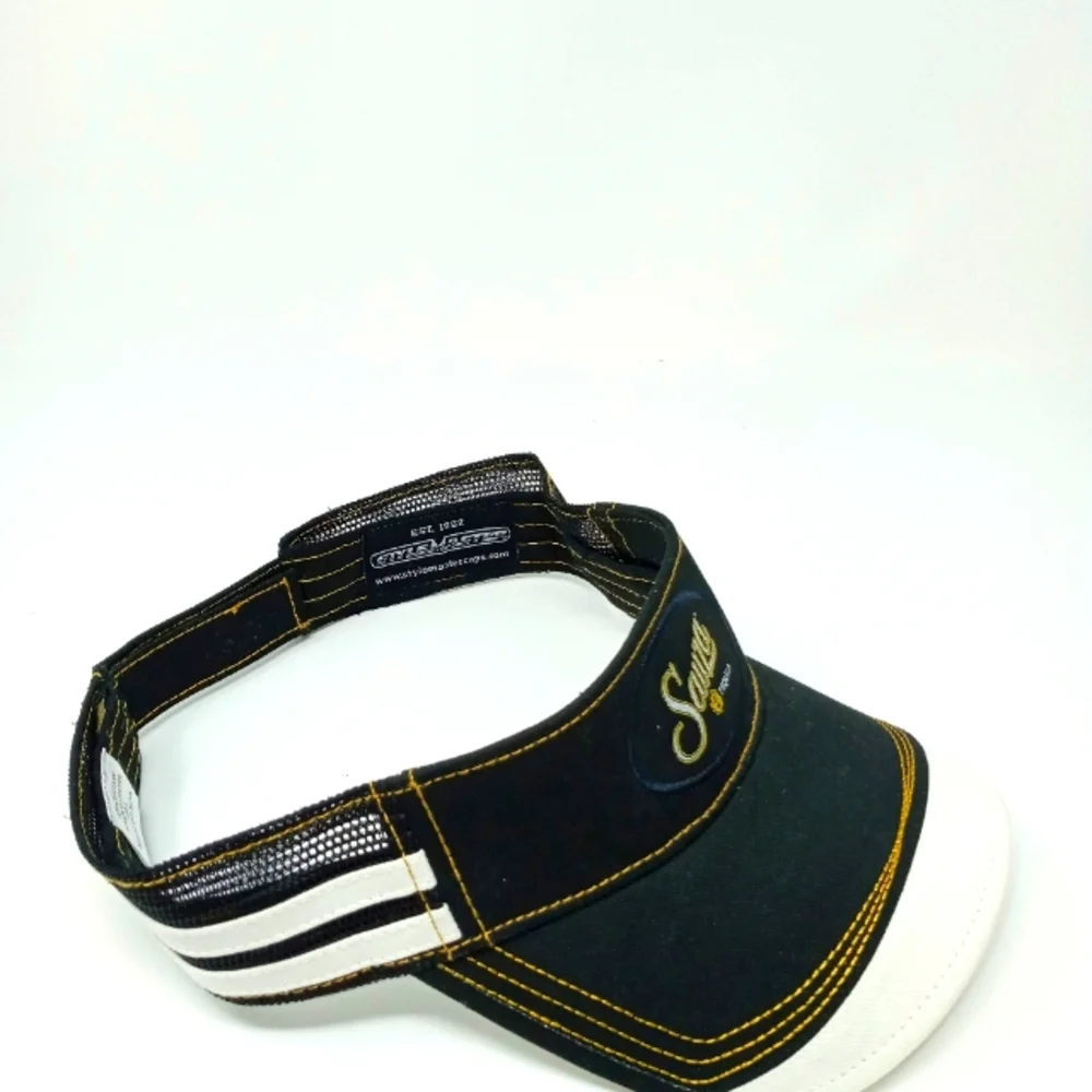 Sauza Tequila Adjustable Sun Visor Black White Embroidered Promo Hat